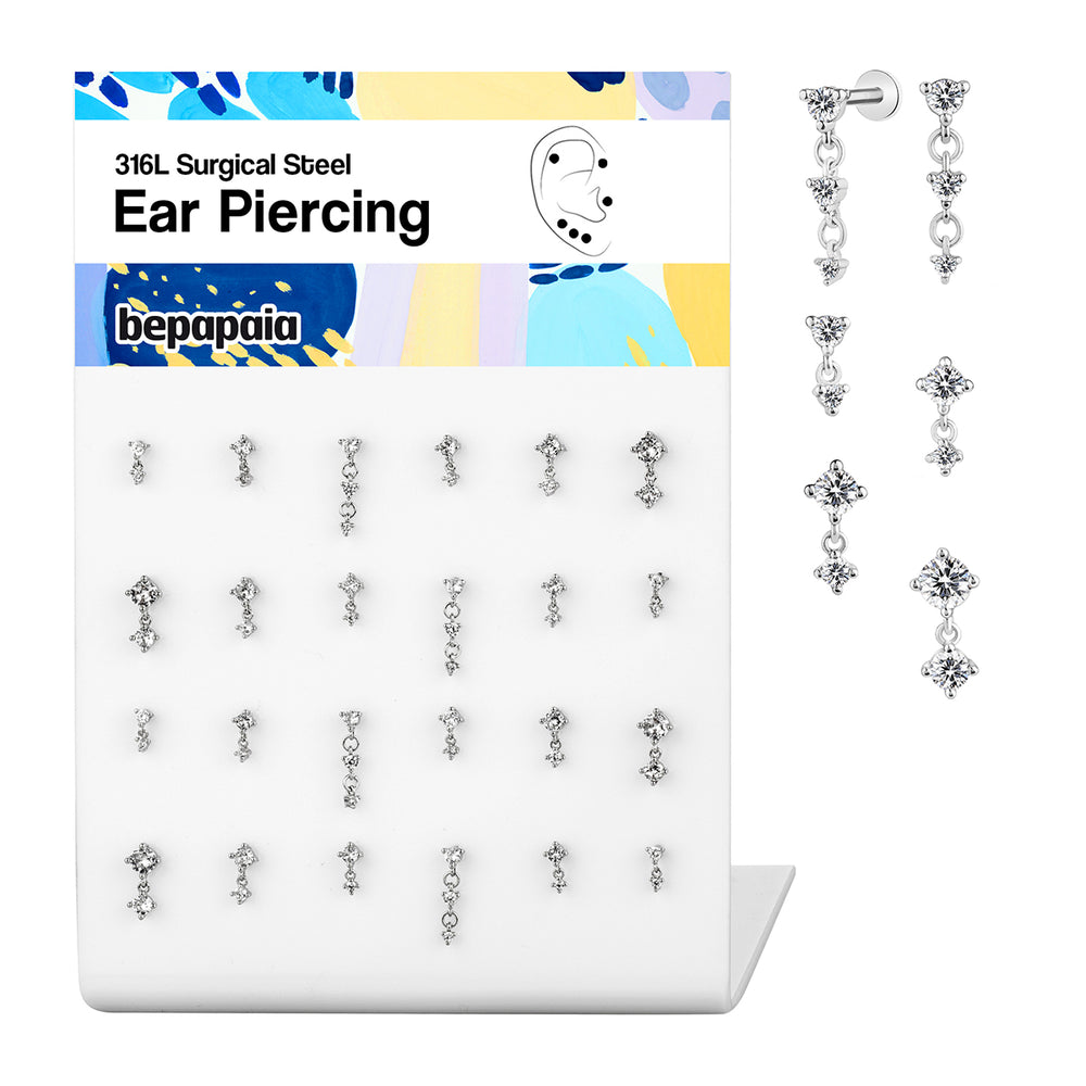 Cascading Zircon Charm Labret