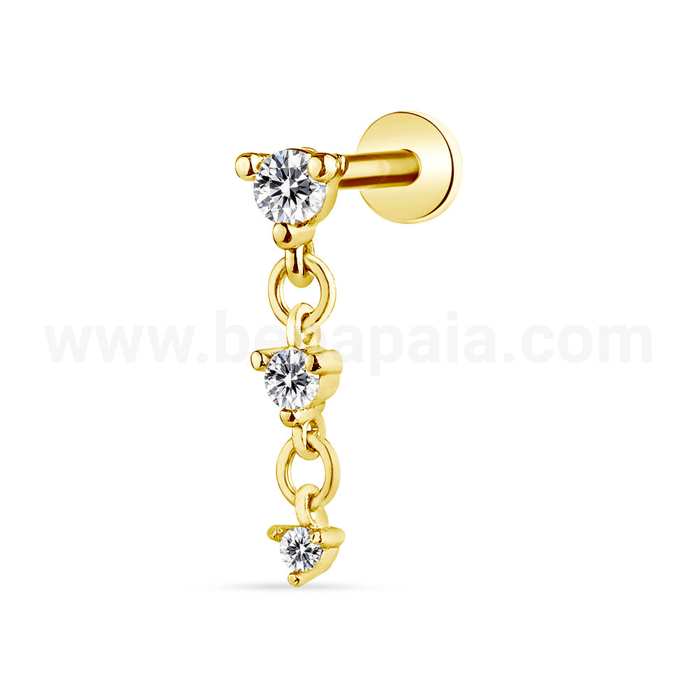 Golden Labret with Cascading Zircons
