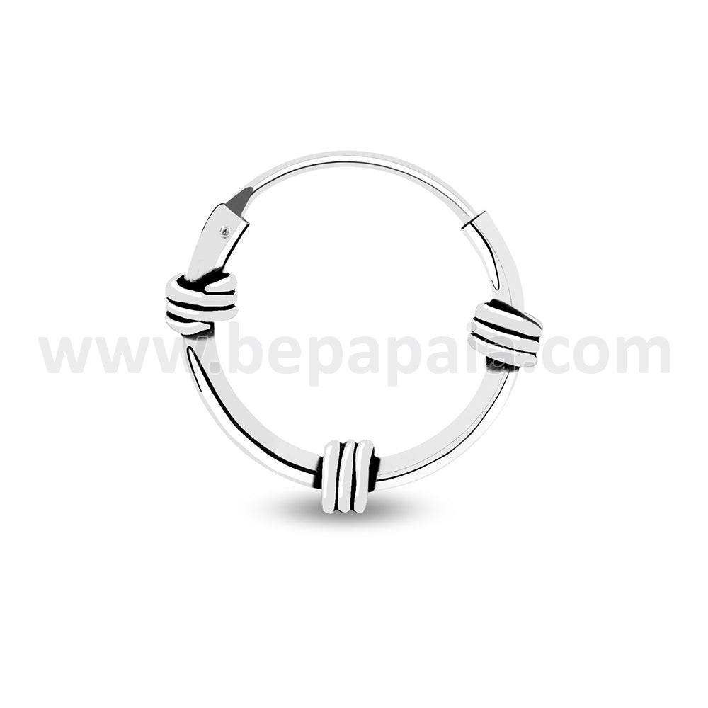 Silver bali style hoop
