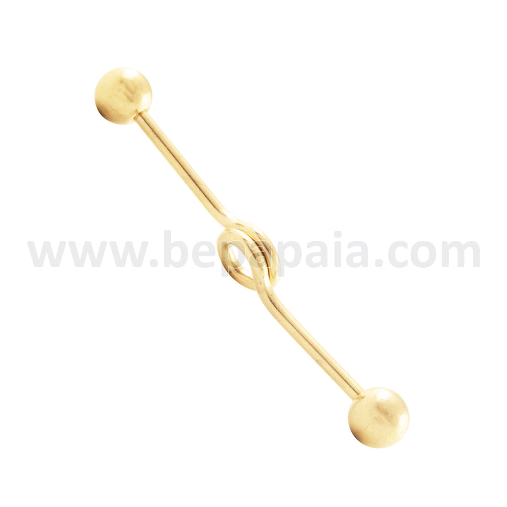 Stainless steel industrial barbell with spiral