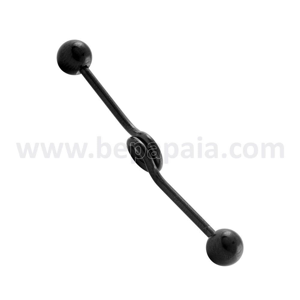 Stainless steel industrial barbell with spiral
