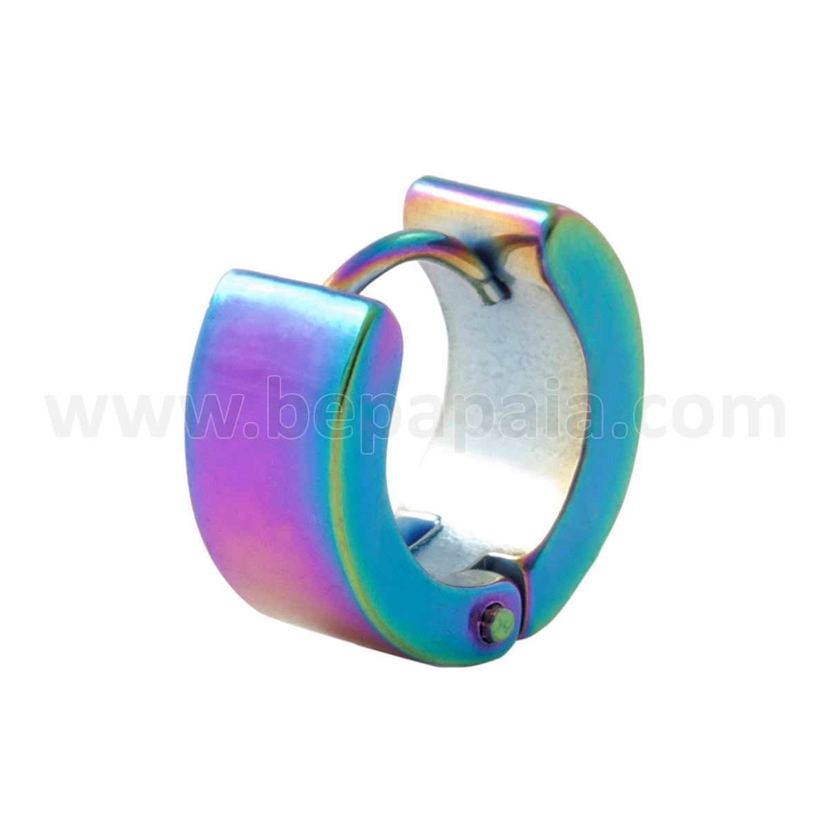 Anodized rainbow hoop earring