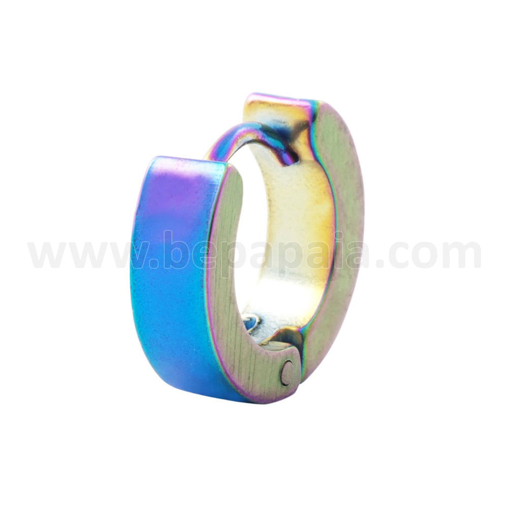 Anodized rainbow hoop earring