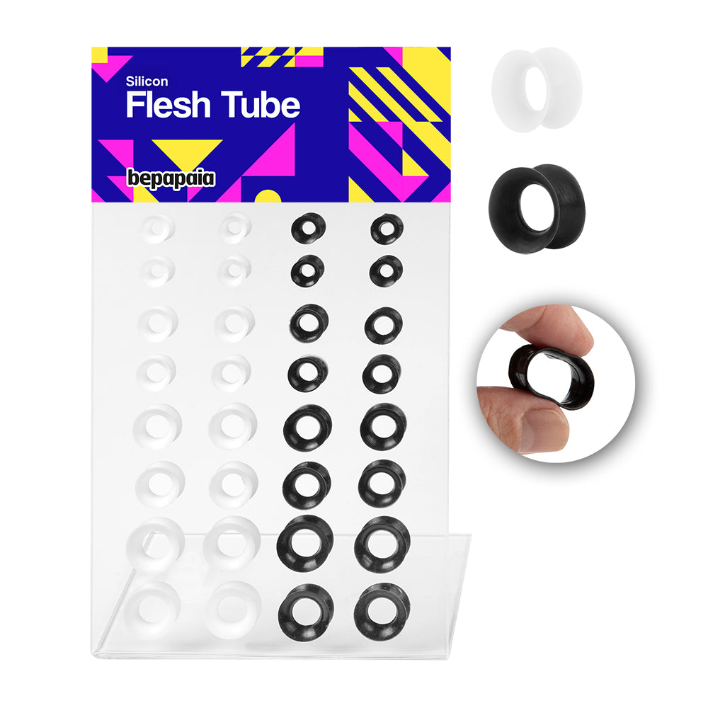 Silicon flesh tube black and white 6-12 mm