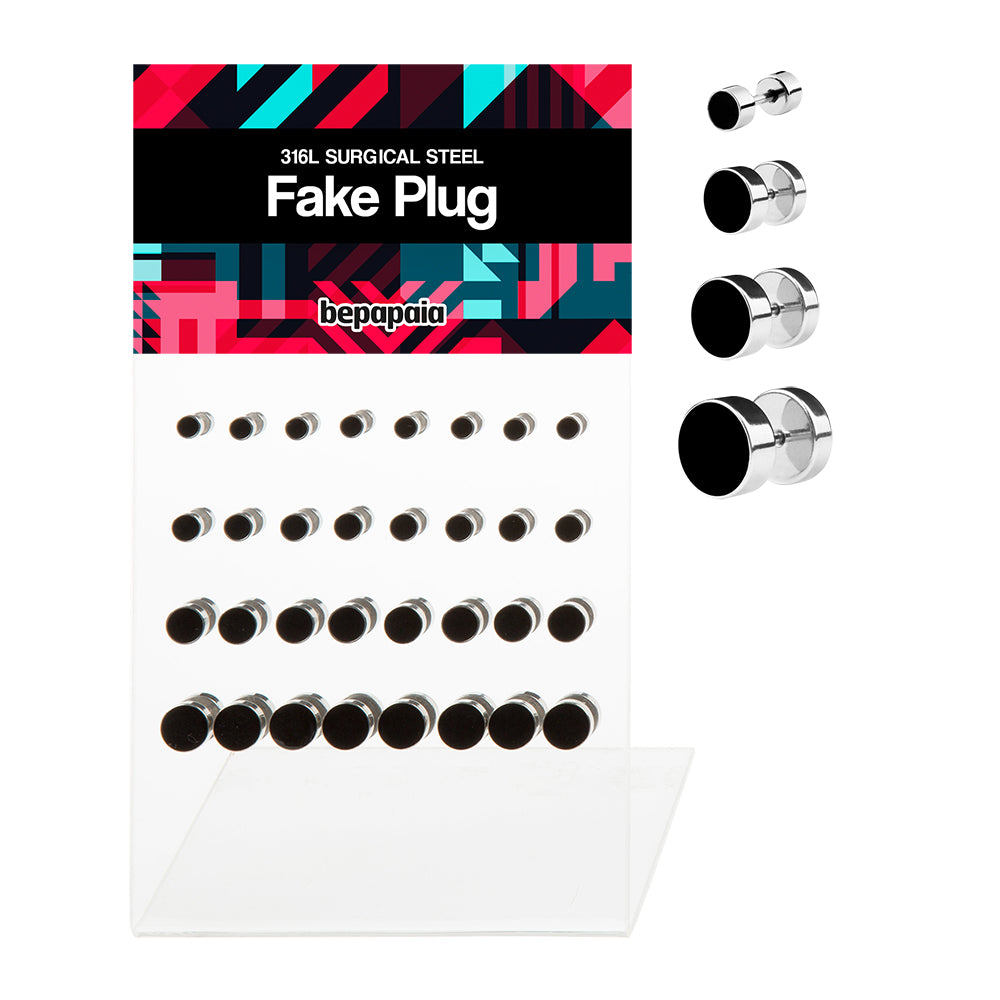 Steel fake plug with black enamel
