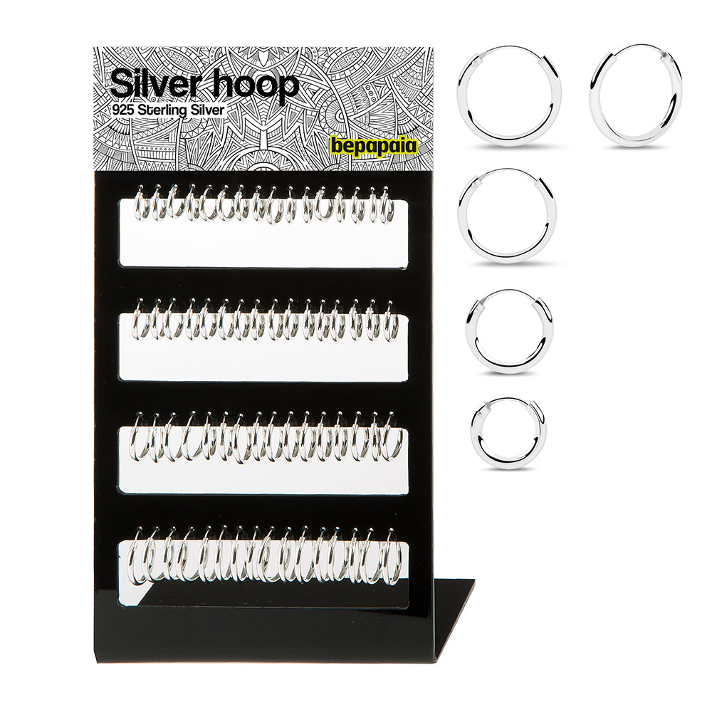 Smooth silver hoop. 2x12-18mm