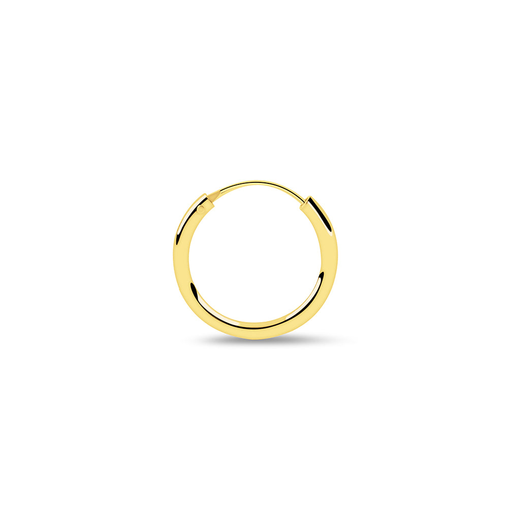 Gold plated silver hoop. 2x12-18mm