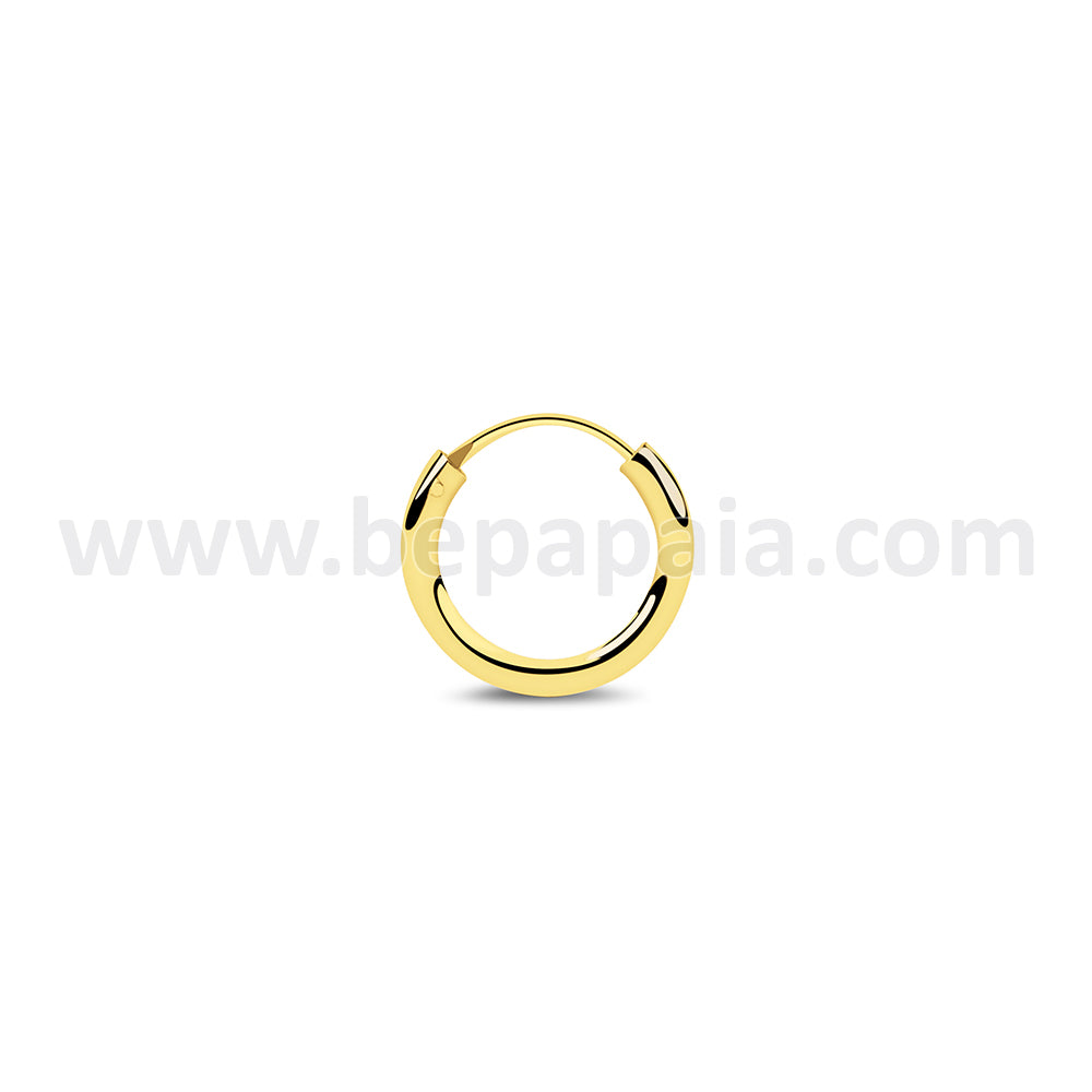 Gold-plated silver hoop earring. 2 x18 - 30 mm