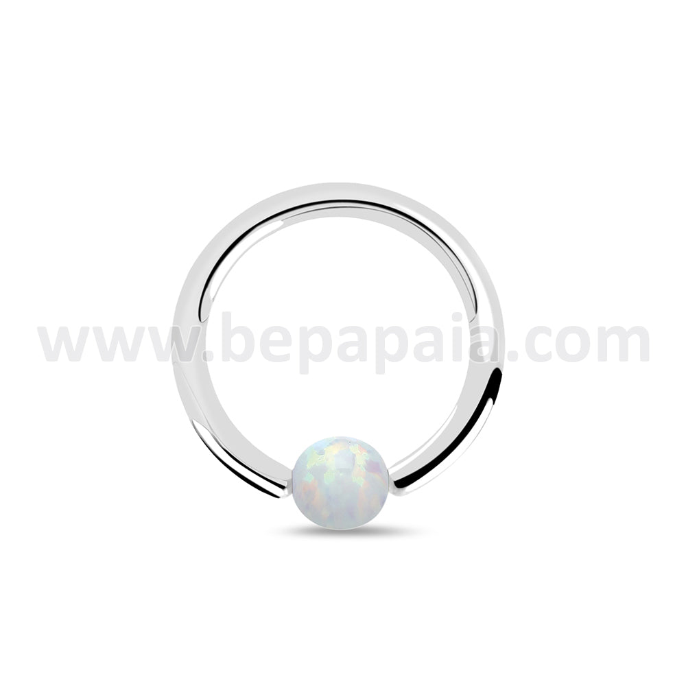 Piercing anneau BCR avec pierre type opale