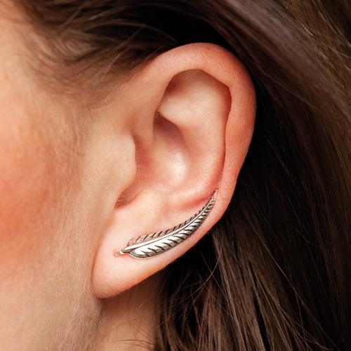 Silver ear pin plain