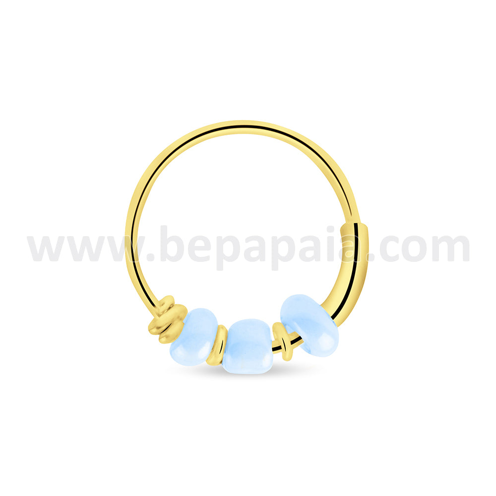 Gold plated hoop earring with beads
