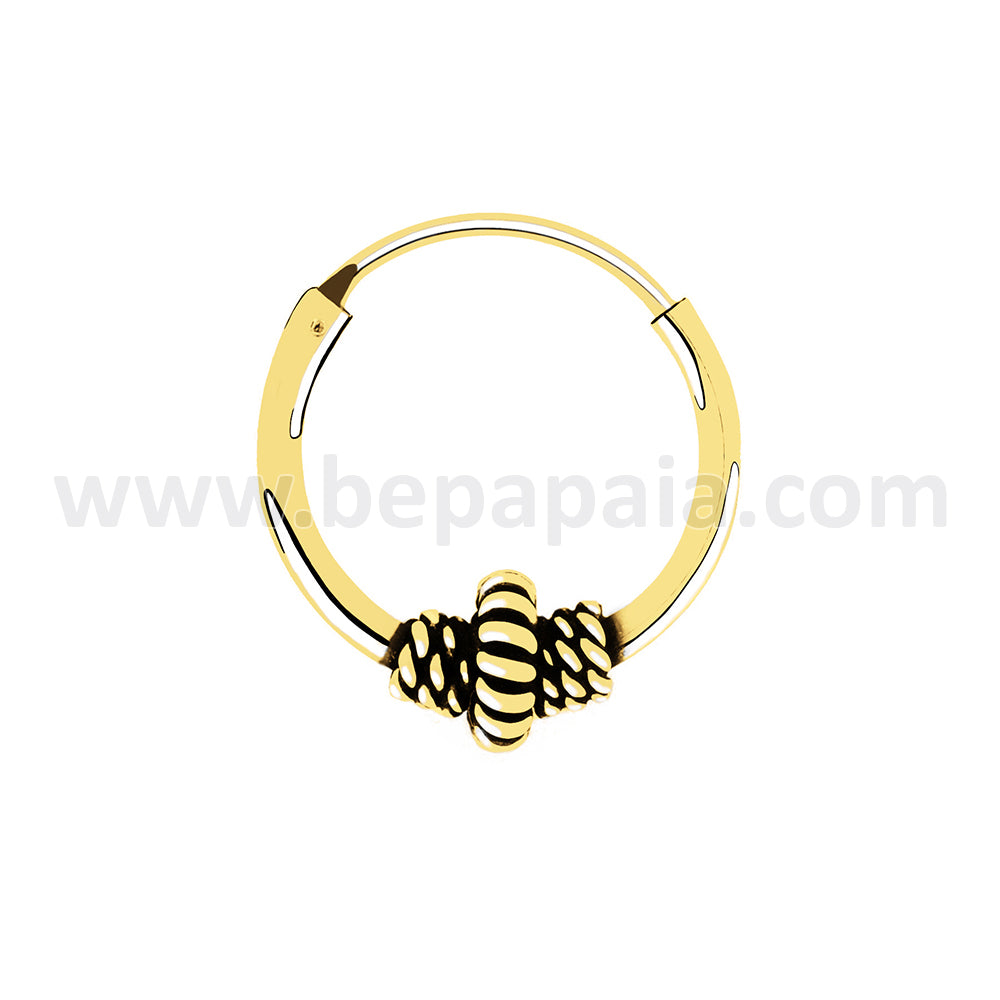 Gold plated bali hoop earring