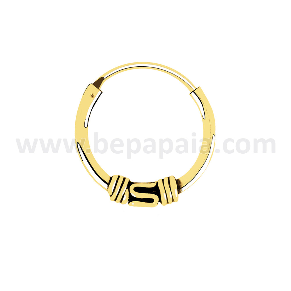Gold plated bali hoop earring
