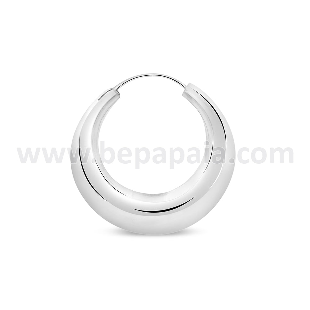 Creole silver hoop earrings 20-30 mm