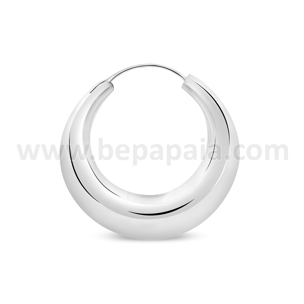 Creole silver hoop earrings 30-45 mm