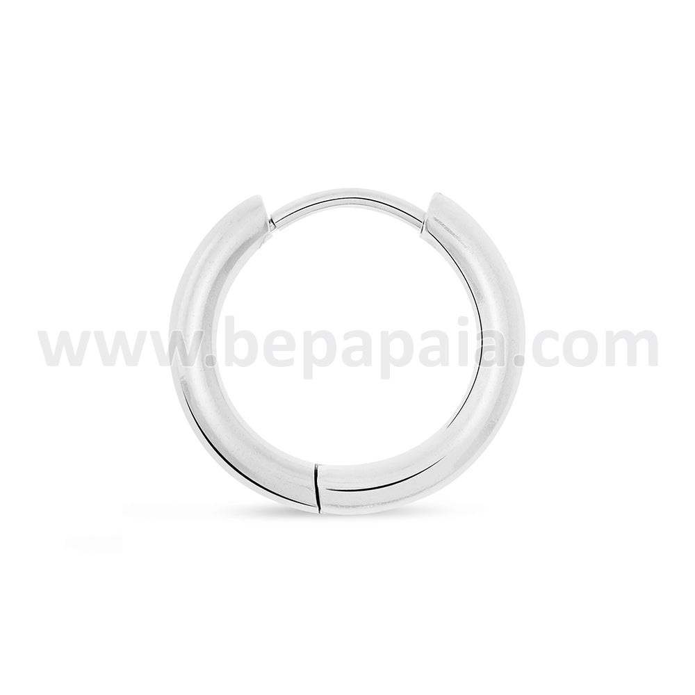 Steel & black steel hoop earring. 2.5 & 3 mm