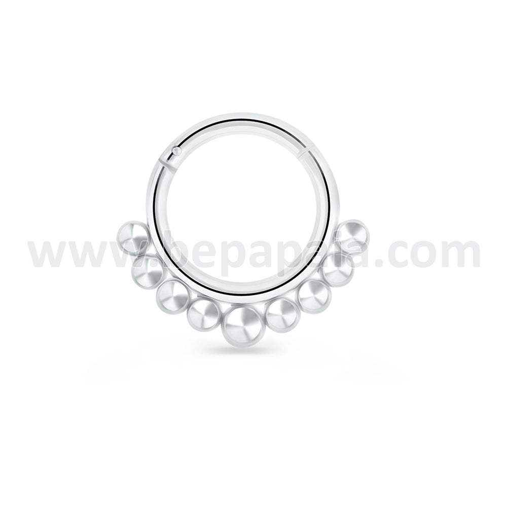 Surgical steel hinged septum with gems