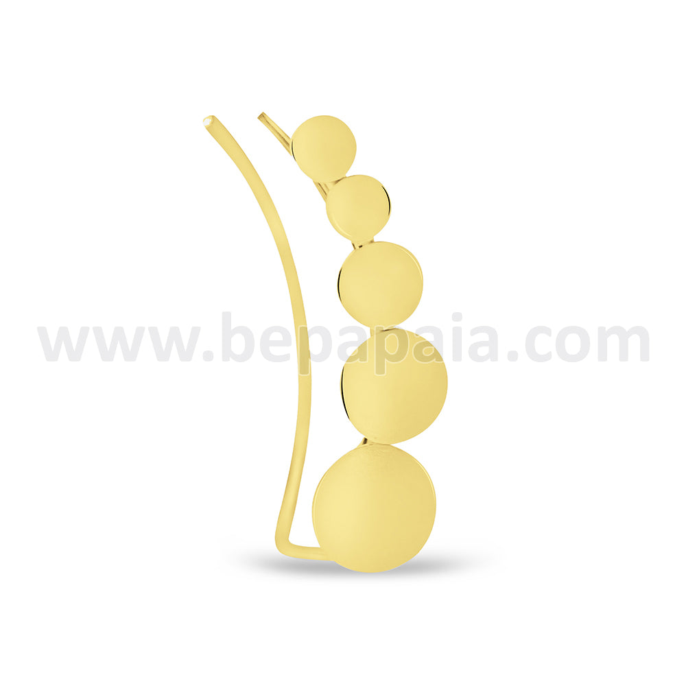 Gold plated ear pin geometric shapes