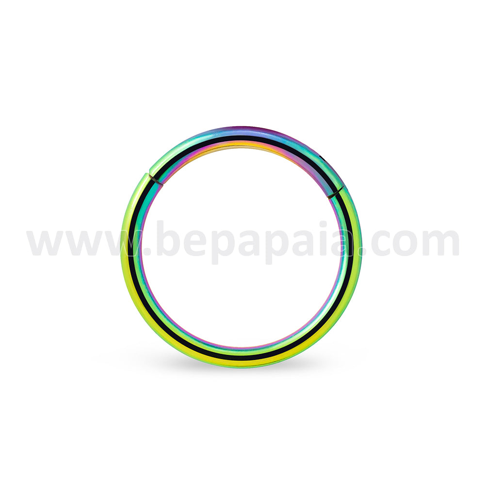 Piercing a cerchio con chiusura a cerniera in 4 colori. 1.2x8 & 10mm