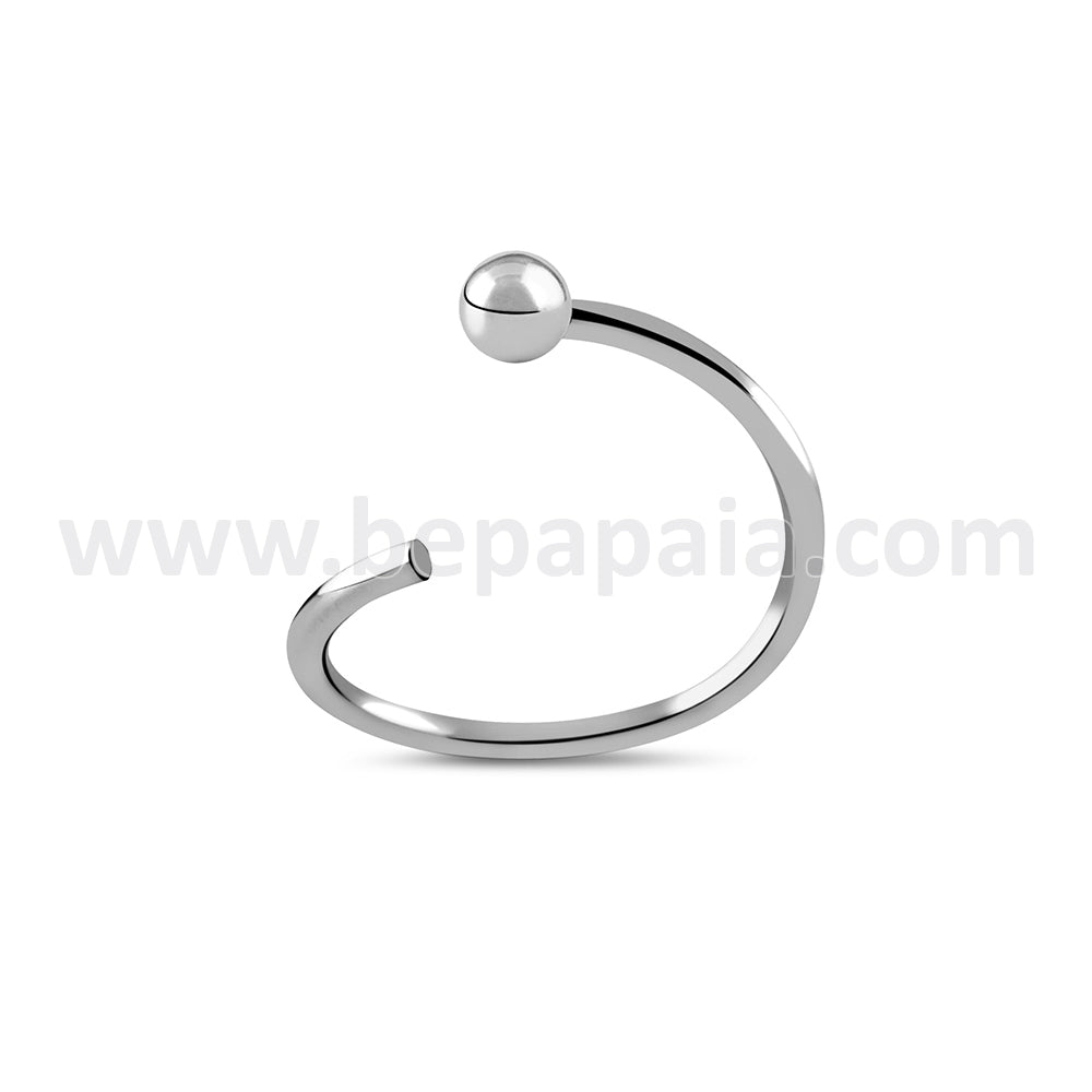 Silver nose ring sales with ball