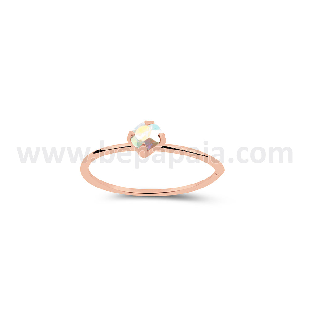 Rose gold plated nose ring with cubic zirconia