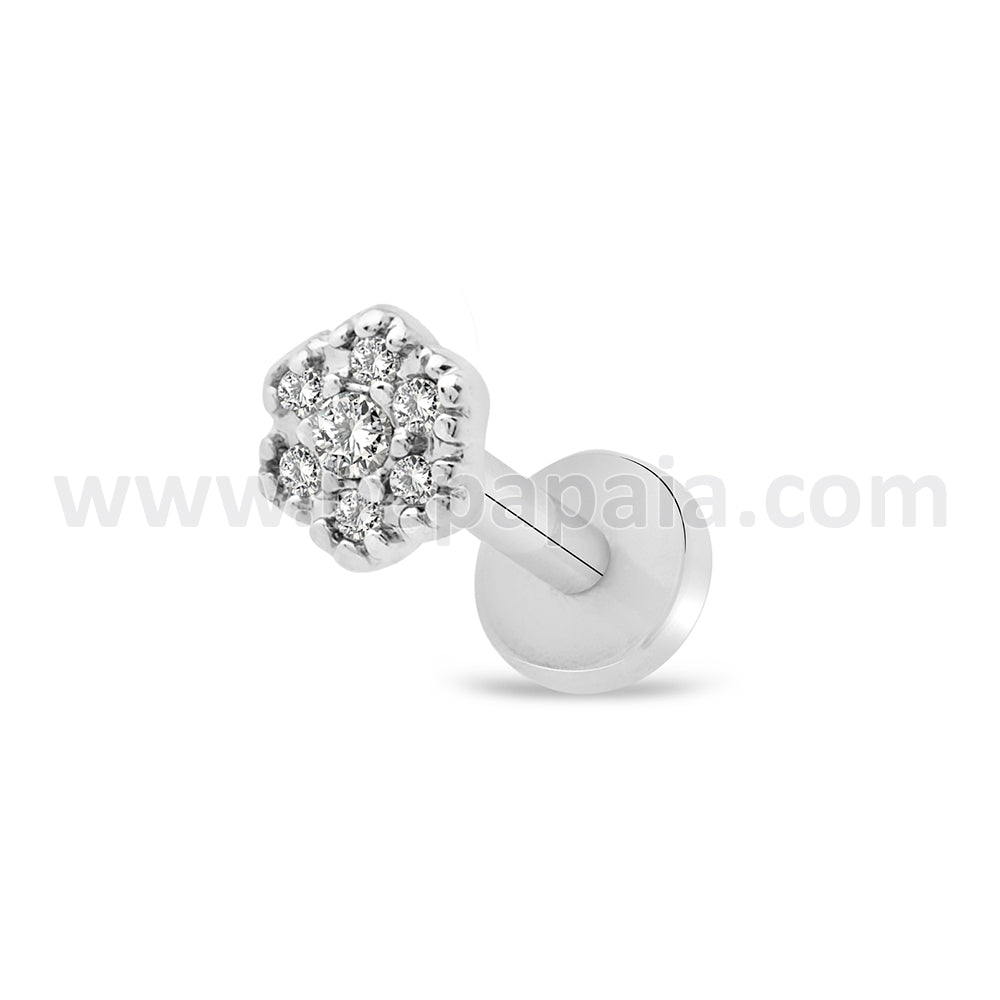 Surgical steel tragus ethnic design with gems
