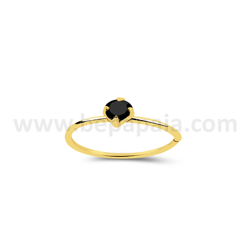Gold-plated ear piercing with coloured cubic zirconia