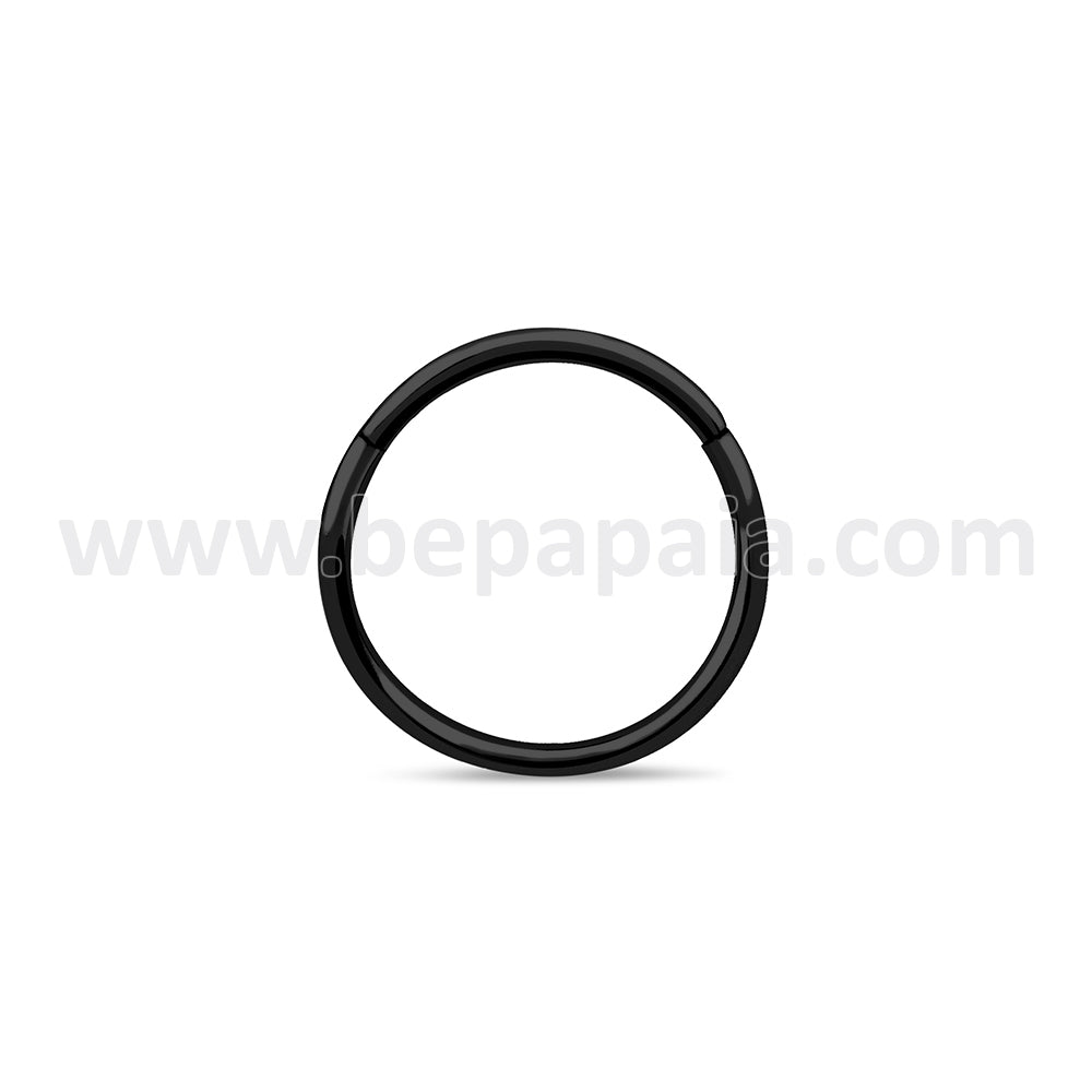 Surgical steel hinged segment ring steel, black, gold 1.0mm x 6,8,10mm