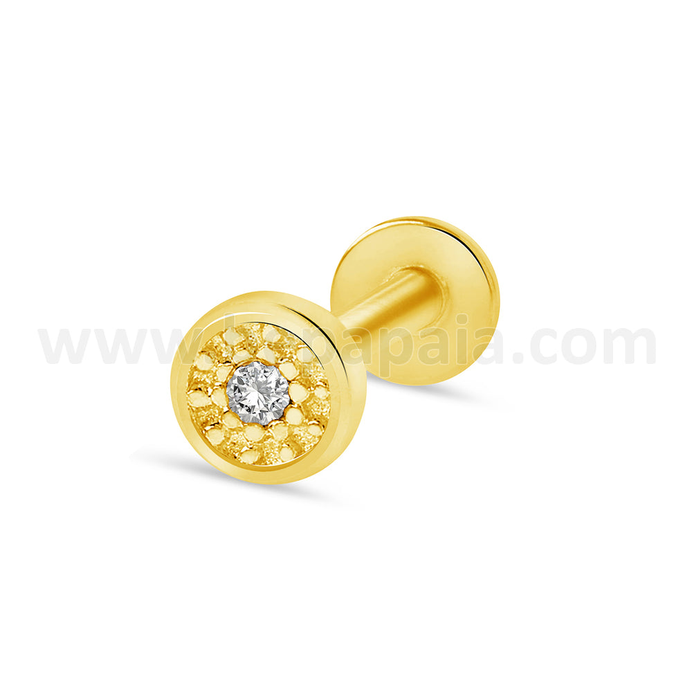 Ear piercing Golden Ethnic with brilliant