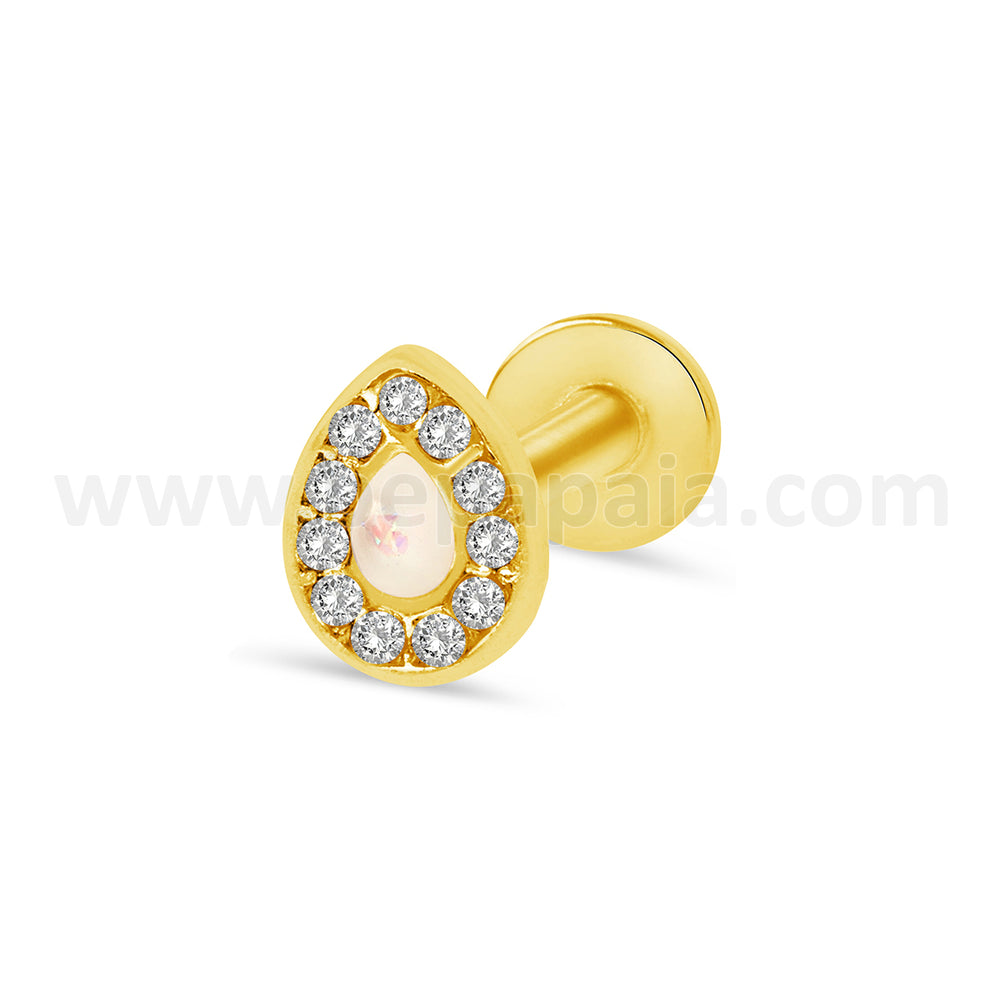 Ear piercing Golden Ethnic with brilliant