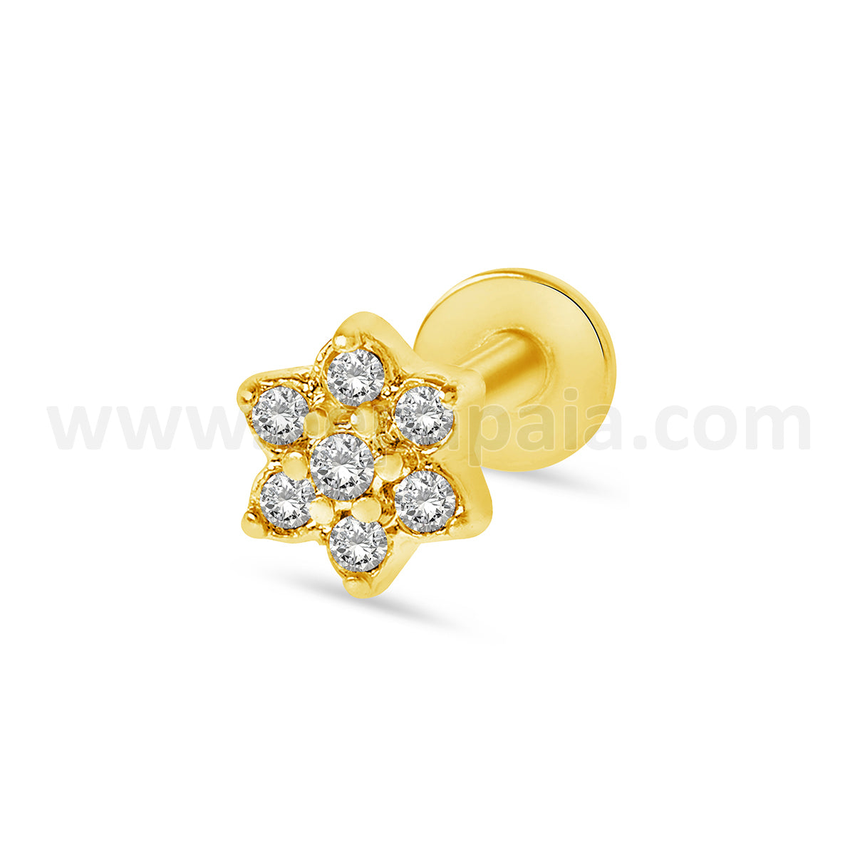 Gold steel tragus ethnic designs with gems