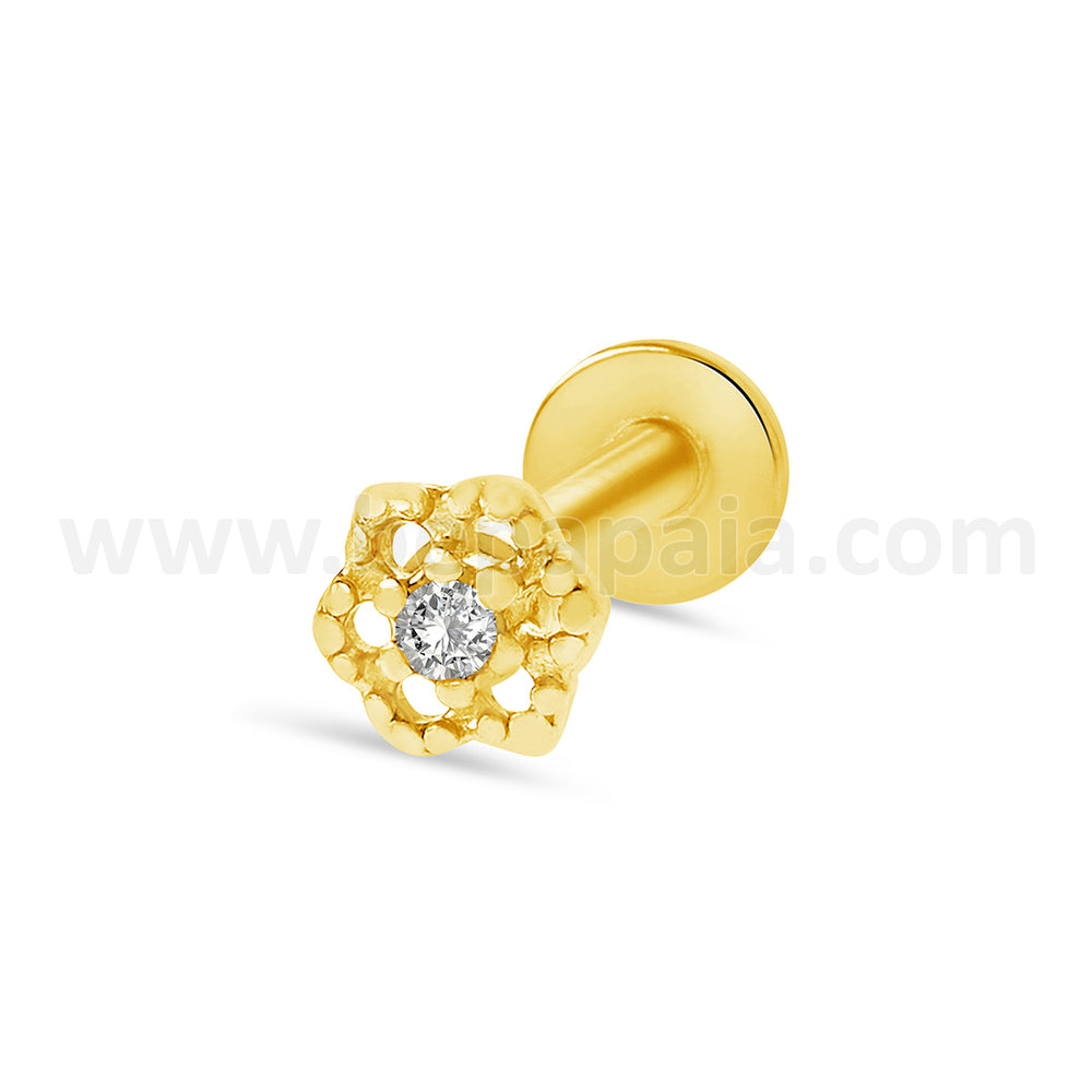 Ear piercing Golden Ethnic with brilliant