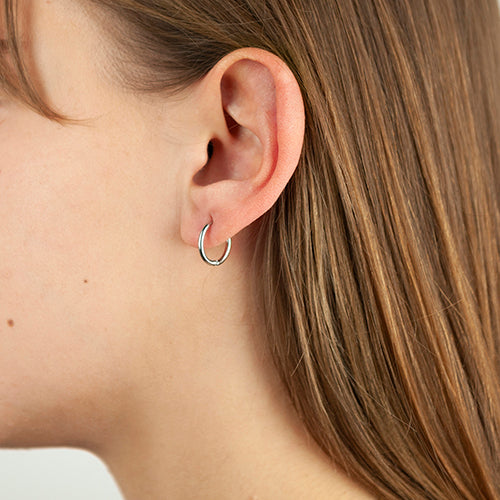 Steel hoop earrings