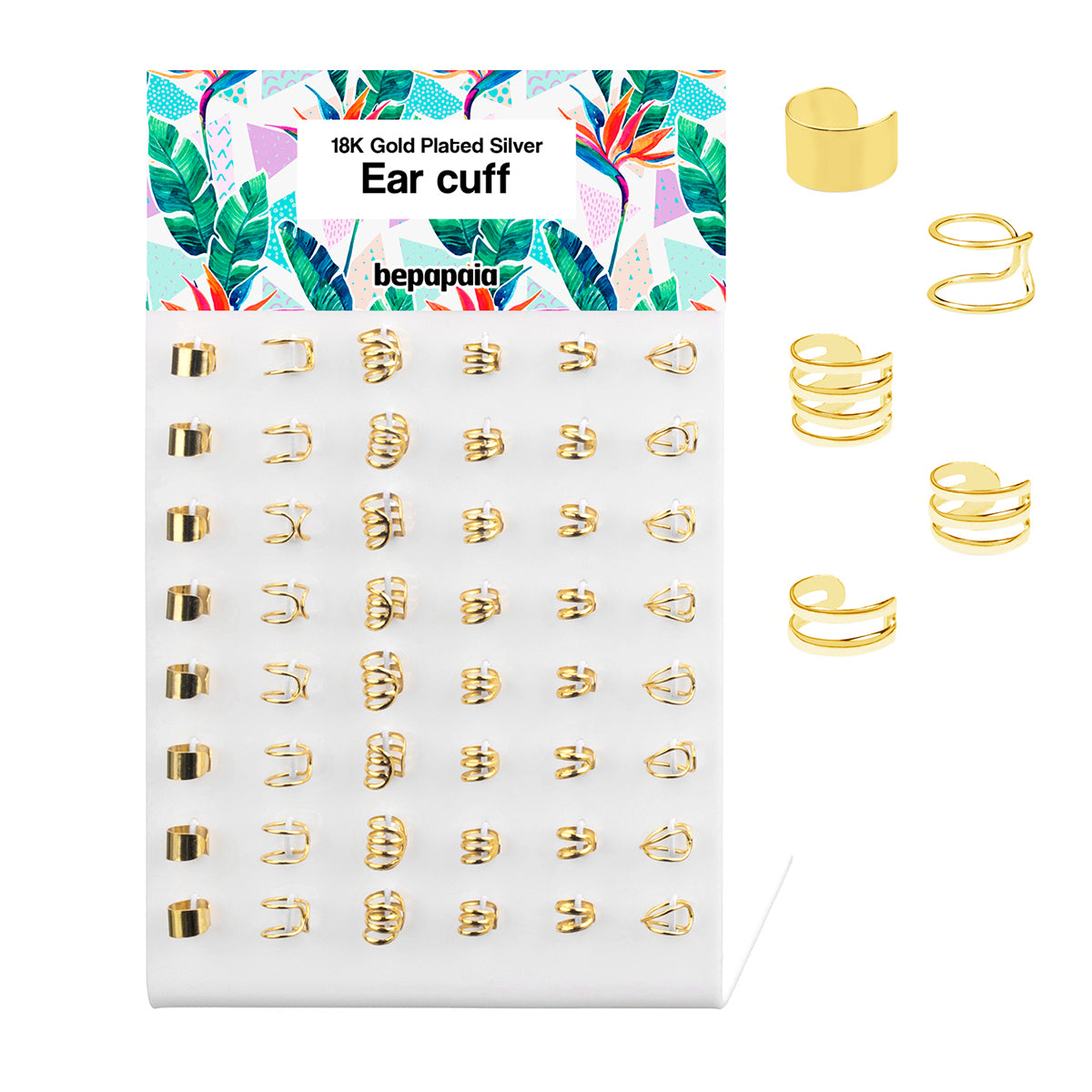 Gold plated silver ear cuff