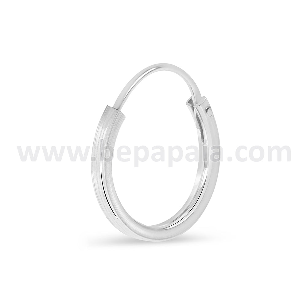 Silver square hoop earring 1.2&1.5mm (10-14mm)