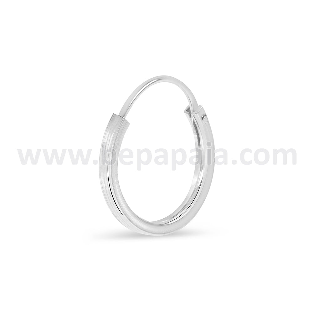 Silver square hoop earring 1.2&1.5mm (10-14mm)