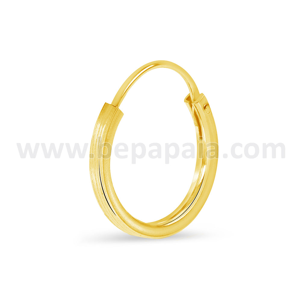 Silver gold plated square hoop earring 1.2&1.5mm(10-14mm)