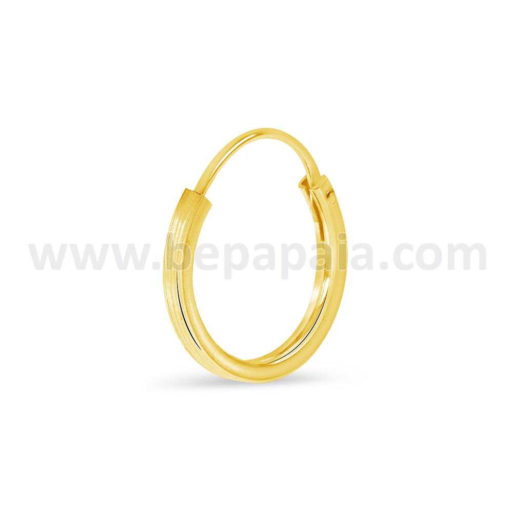 Silver gold plated square hoop earring 1.2&1.5mm(10-14mm)