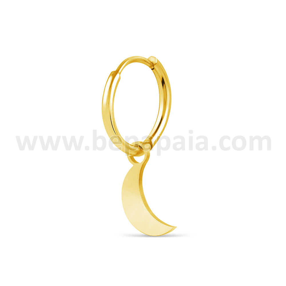 Gold steel hoop with star, moon, triangle, bar