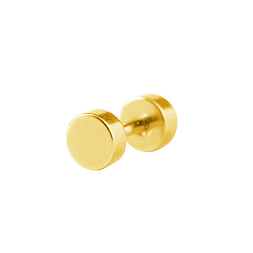 Gold steel round fake plug