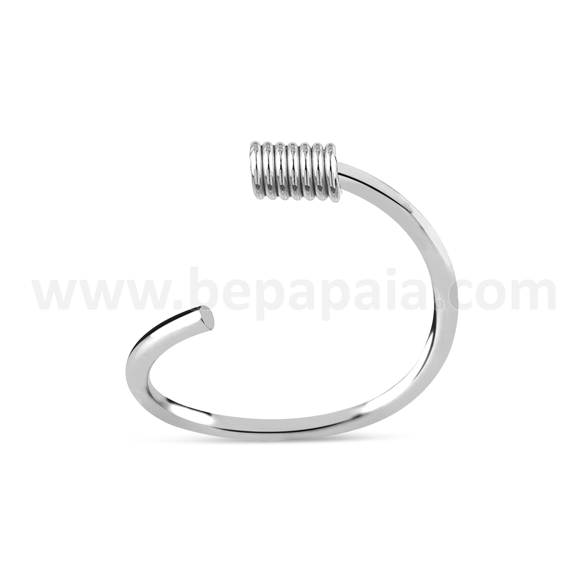 Surgical steel flexible nose ring with wire closing
