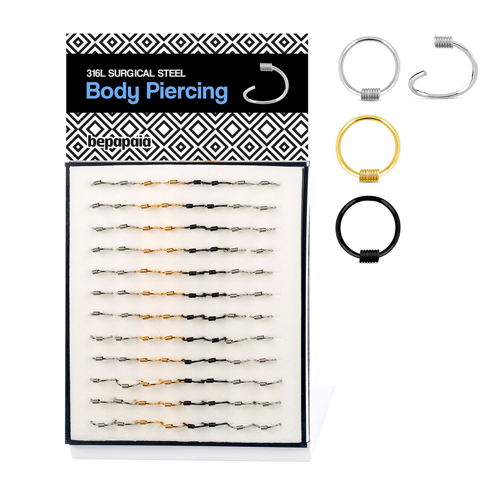 Piercing Hoop earring Flexible surgical steel with tube closure