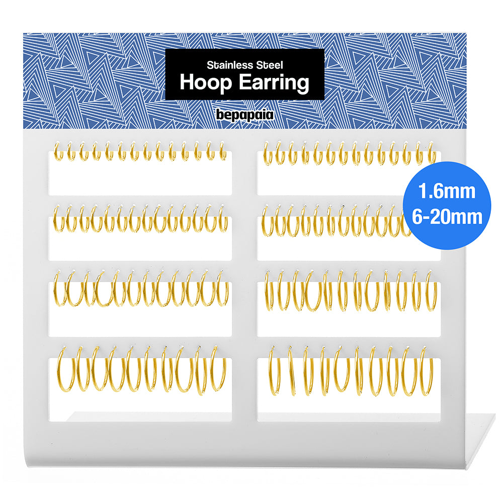 Gold steel hoop earring