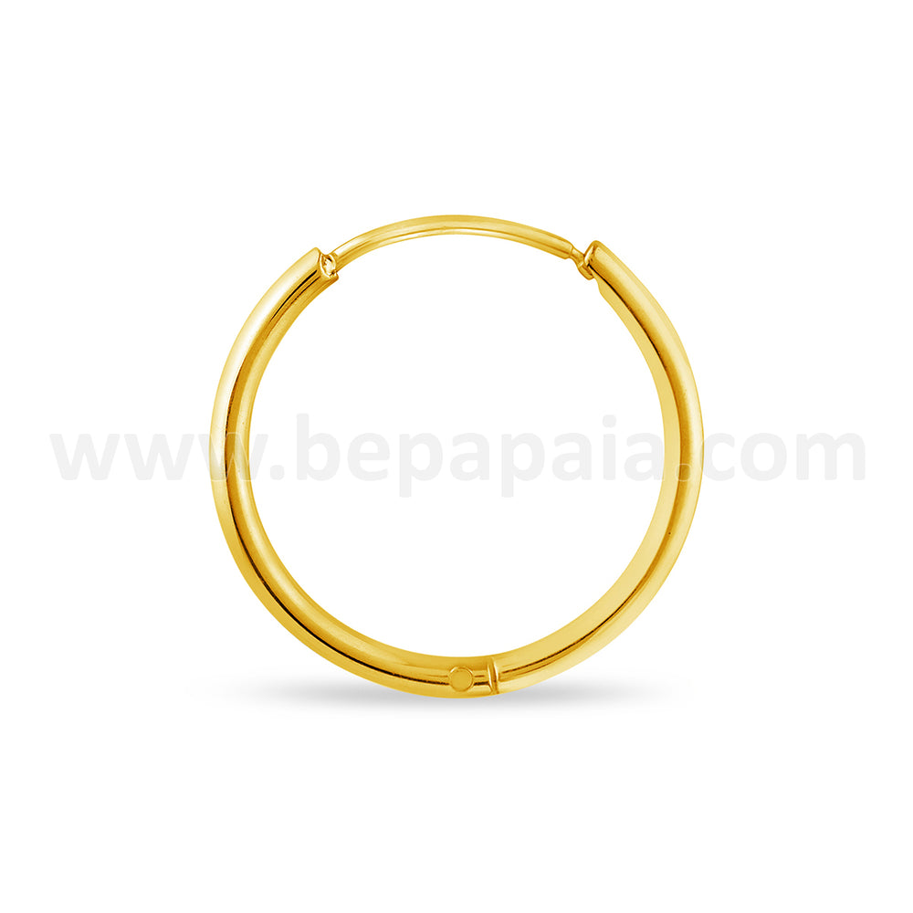 Stainless steel hoop earring gold colour 1.2mm