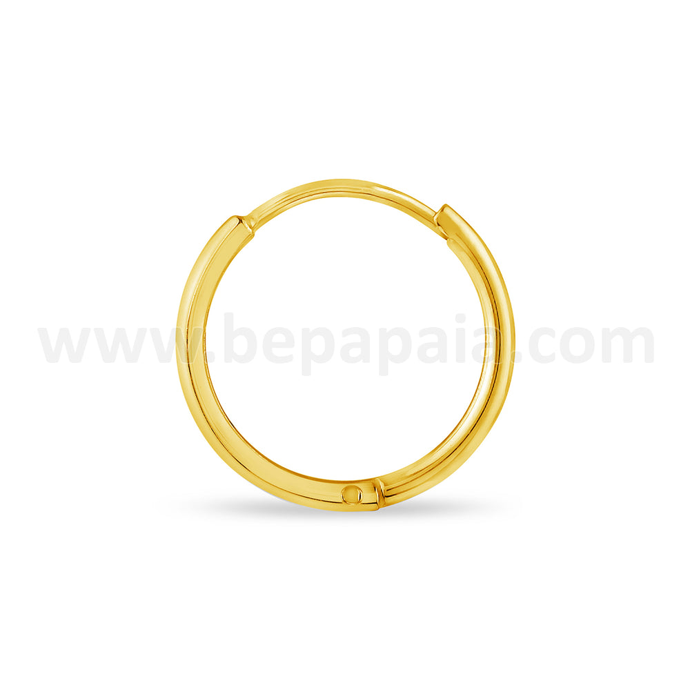 Stainless steel hoop earring gold colour 1.2mm