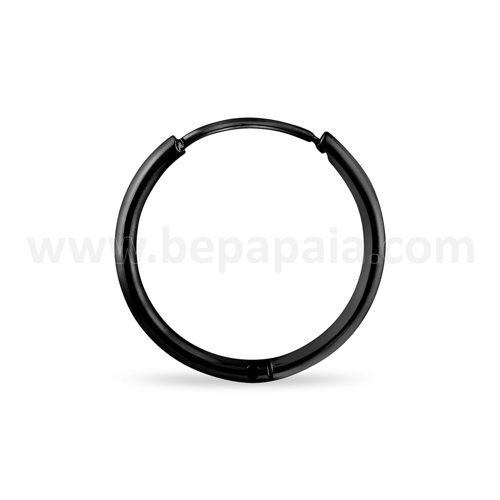 Stainless steel hoop earring black colour 1.2mm