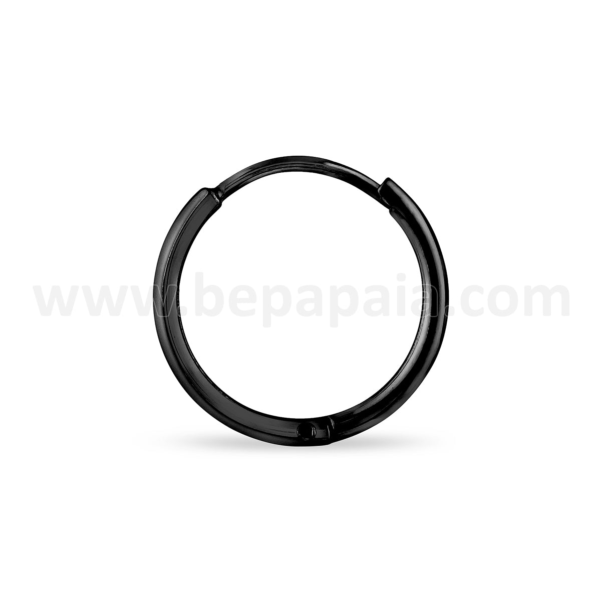 Stainless steel hoop earring black colour 1.2mm