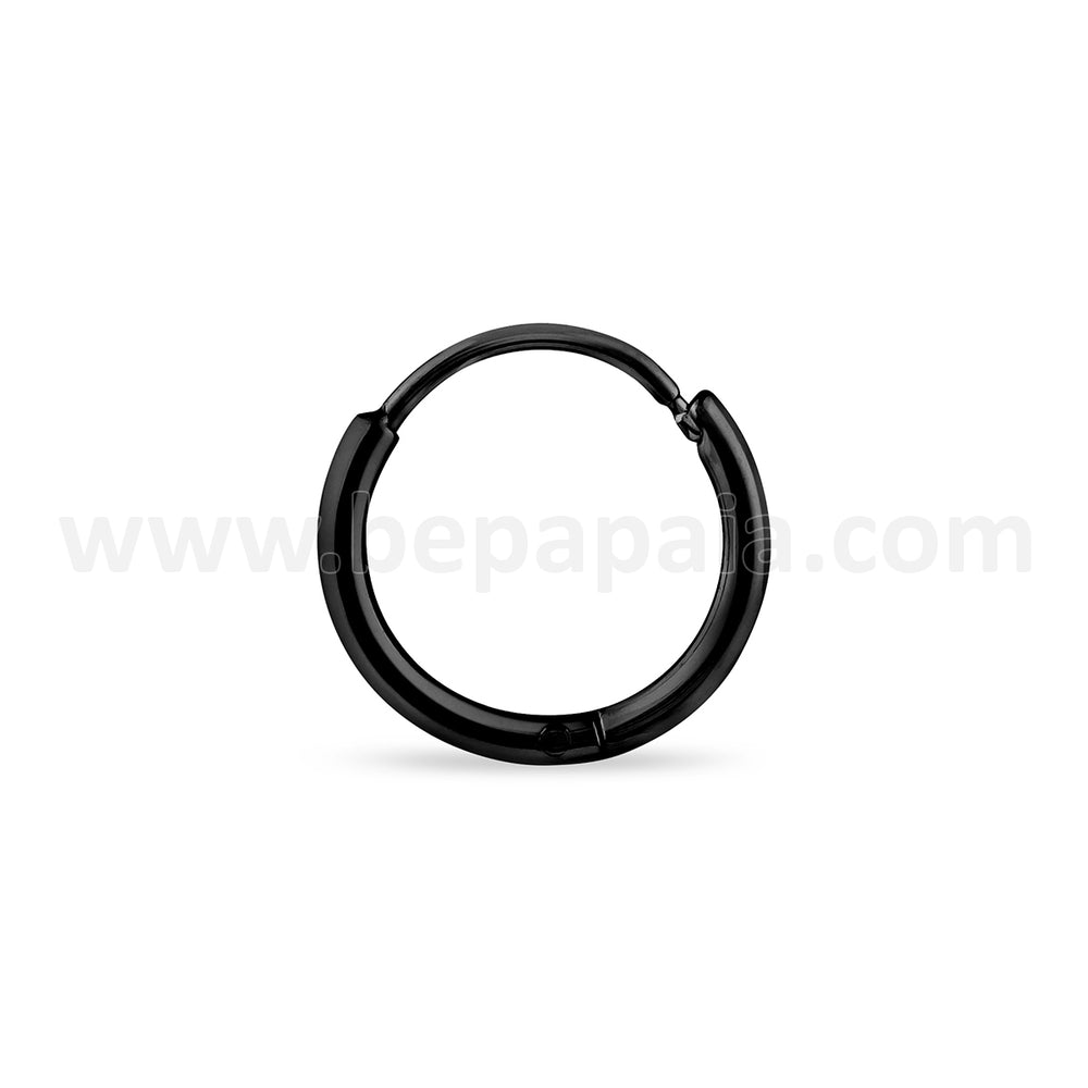 Stainless steel hoop earring black colour 1.2mm