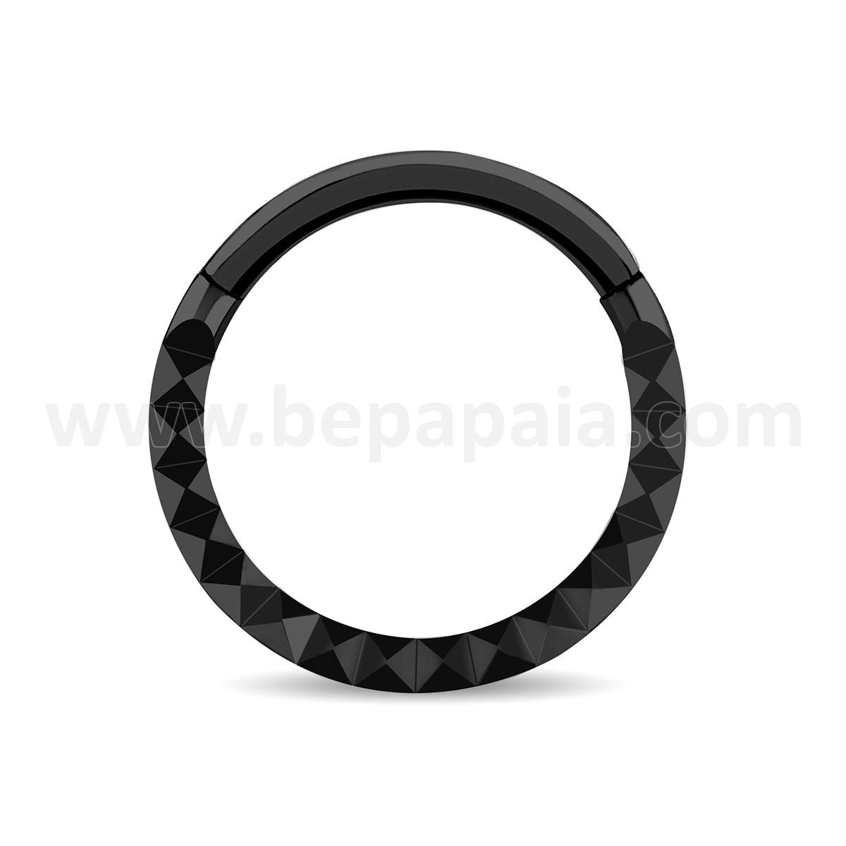 316L surgical steel hinged segment ring with pyramidal edge