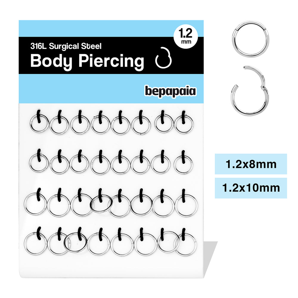 Hoop earring 1.2mm surgical steel click